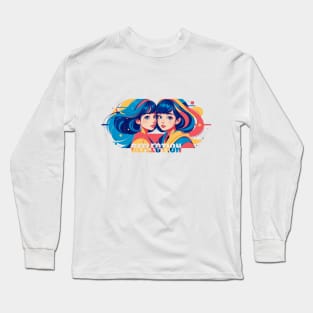 "Reflection" Colorful Simple Design - Banner Type Long Sleeve T-Shirt